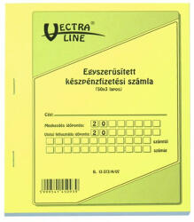 VECTRALINE Nyomtatvány készpénzfizetési számla VECTRALINE A/5 álló 50x3 lapos 1 áfás (B13-373/A/07) - papir-bolt