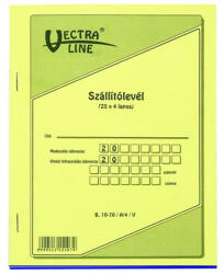 Vectra-line Nyomtatvány szállítólevél VECTRA-LINE A/5 25x4 álló - papir-bolt