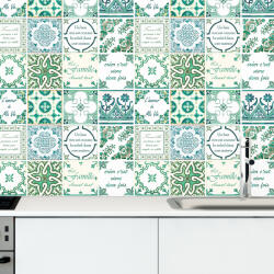 Walplus Sticker faianta - Green Classic Mosaic Tiles , French - 24 buc - 10x10 cm