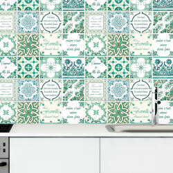 Walplus Sticker faianta - Green Classic Mosaic Tiles , French - 24 buc - 10x10 cm