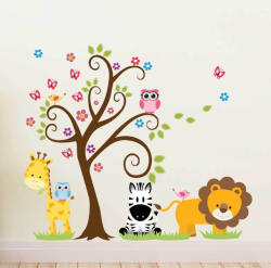 4 Decor Sticker Animalute Vesele din Jungla V2