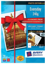 AVERY Fotópapír AVERY E2497-10 Economy 240 g fényes A/4 inkjet nyomtatóhoz 10 ív/doboz (E2497-10) - papir-bolt