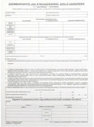 VECTRALINE Nyomtatvány üzembentartói jog átruházásáról szóló szerződés VECTRALINE A/4 álló 4 példányos (AREND4/2010) - papir-bolt