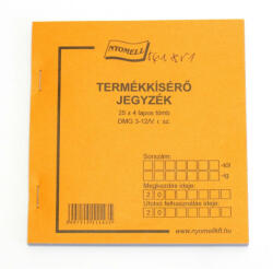  Nyomtatvány termékkisérő jegyzék 25x4 példányos (23114) - papir-bolt