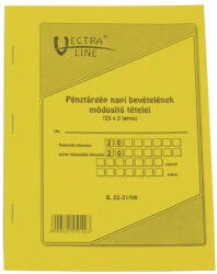 VECTRALINE Nyomtatvány pénztárgép napi bevételeinek módosító tételei VECTRALINE A/5 álló 25x2 példányos (B22-31) - papir-bolt