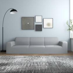 vidaXL Husă elastică pentru canapea cu 4 locuri poliester jersey gri (332943)