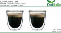 Delcaffe Set 2 pahare thermo cu pereti dubli CAPPUCCINO 240ml DelCaffe (cappuccino240)