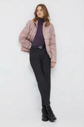 Sisley pantaloni femei, culoarea negru, drept, high waist 9BYY-SJD0FZ_99X