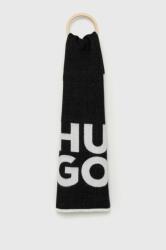 Hugo esarfa de lana culoarea negru, cu imprimeu 9BYY-SAD0AN_99X