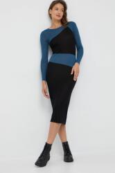 Calvin Klein rochie din lana culoarea negru, maxi, mulata 9BYY-SUD0AC_99A