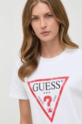 Guess tricou din bumbac culoarea alb 9BYY-TSD0S1_00X (W2BI69.K8FQ1)