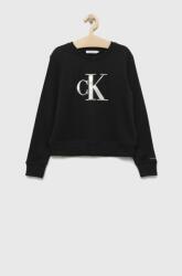 Calvin Klein hanorac de bumbac pentru copii culoarea negru, cu imprimeu 9BYY-BLG014_99X