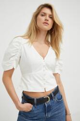 Levi's bluza din bumbac femei, culoarea alb, neted 9BYY-BDD046_00X