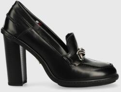 Tommy Hilfiger pantofi de piele Tommy Twist High Heel Loafer culoarea negru, cu toc drept 9BYY-OBD0NF_99X