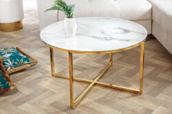 Elegance modern dohányzóasztal -80cm- fehér/arany (42160)