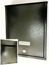  Egyszerű postaláda hátsó bedobó nyílással - fekete (PLEF)