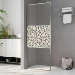 vidaXL Paravan de duș walk-in, 90 x 195 cm, sticlă ESG, model piatră (146651) - vidaxl