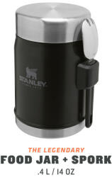 STANLEY Termos mancare cu tacam Stanley The Legendary Food Jar + Spork Matte Black Pebble 0.4 l - 10-09382-005 (10-09382-005)