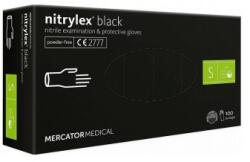 Mercator Medical Set 100 manusi de unica folosinta din nitril, Nitrylex negre, nepudrate, marimea S
