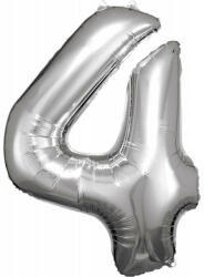 Amscan Silver óriás szám fólia lufi 4-es, 86*66 cm (DPA9906289)