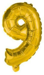 Procos Gold, Arany óriás 9-es szám fólia lufi 85 cm (PNN91193)