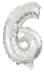 Procos Óriás 6-os Silver szám Fólia lufi 85 cm (PNN91200) - kidsfashion