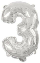 Procos Silver, Ezüst 3-as szám fólia lufi 95 cm (PNN92469)