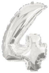 Procos Óriás 4-es Silver szám Fólia lufi 85 cm (PNN91198) - kidsfashion