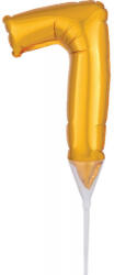 Amscan Gold, Arany 7-es szám fólia lufi tortára 15 cm (DPA3735501) - kidsfashion