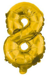 Procos Gold, Arany mini 8-as szám fólia lufi 33 cm (PNN89649)