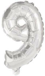 Procos Mini 9-es szám Silver Fólia lufi 35 cm (PNN89806) - kidsfashion