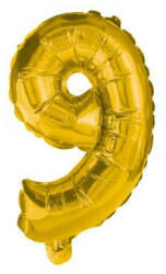 Procos Gold, Arany mini 9-es szám fólia lufi 35 cm (PNN89650)