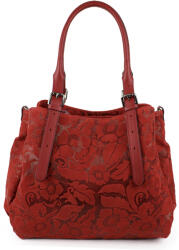 Manier Geanta piele rosie imprimeu GF942
