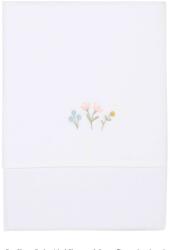 Little Dutch Cearsaf alb din bumbac cu broderie - Flowers & Butterflies - 110 x 140 cm - Little Dutch Lenjerii de pat bebelusi‎, patura bebelusi