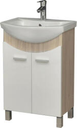 TMP cabinets ZX 65 - SONOMA - lábon álló fürdőszobabútor Sanovit Zenon 6065 porcelán mosdókagylóval 65 cm (400832) - globalvivamarket