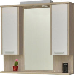 TMP cabinets ZX - SONOMA - Tükrös fürdőszobai szekrény LED világítással - 85 cm (400881)