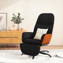vidaXL Scaun de relaxare cu taburet, negru, material textil (3097399)