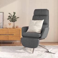 vidaXL Scaun de relaxare cu taburet, gri închis, material textil (3097525)