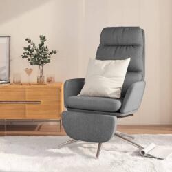 vidaXL Scaun de relaxare cu taburet, gri deschis, material textil (3097524)