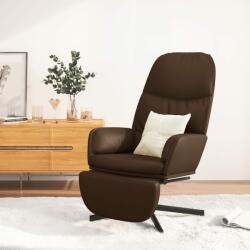 vidaXL Scaun de relaxare cu taburet, maro, piele ecologică (3097417)