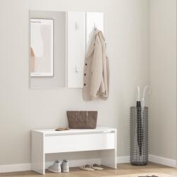 vidaXL Set de mobilier pentru hol, alb extralucios, lemn prelucrat (808789)