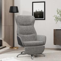 vidaXL Scaun de relaxare cu taburet, gri deschis, material textil (3097465)