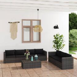 vidaXL 8 részes szürke polyrattan párnákkal 3059494