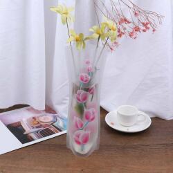 RPP Műanyag, összehajtható váza virágos mintával 28cm (flower-vase-fold)