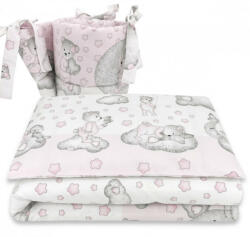  Baby Shop 5 részes babaágynemű - Csillagos maci rózsaszín - babyshopkaposvar