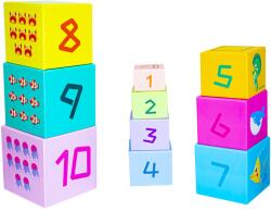 Set 10 cuburi educative din carton dur, pentru copii, stivuibile (NBN0008193)