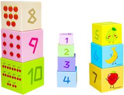 Set de 10 cuburi educative din carton, cu 5 fete, 13x13x13cm (NBN0008192)