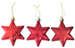  Karácsonyfadísz Műanyag Csillag 7 Cm Piros, 3 Db / Doboz (DD50330) - topjatekbolt