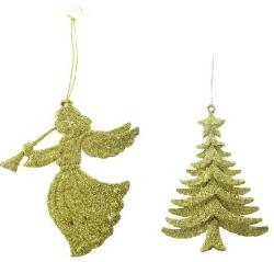  Karácsonyi Akasztó Angyal Karácsonyfa Arany Műanyag 14cm (DD53244) - topjatekbolt