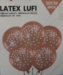  rosegold lufi fehér pöttyökkel (5 db)-626998
